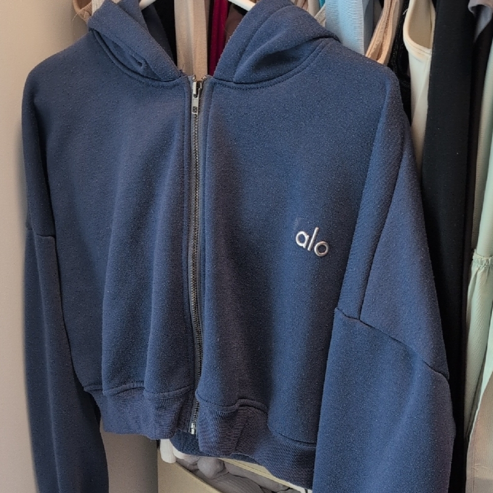ALO Yoga Deep Blue Zip-Up Jacket
